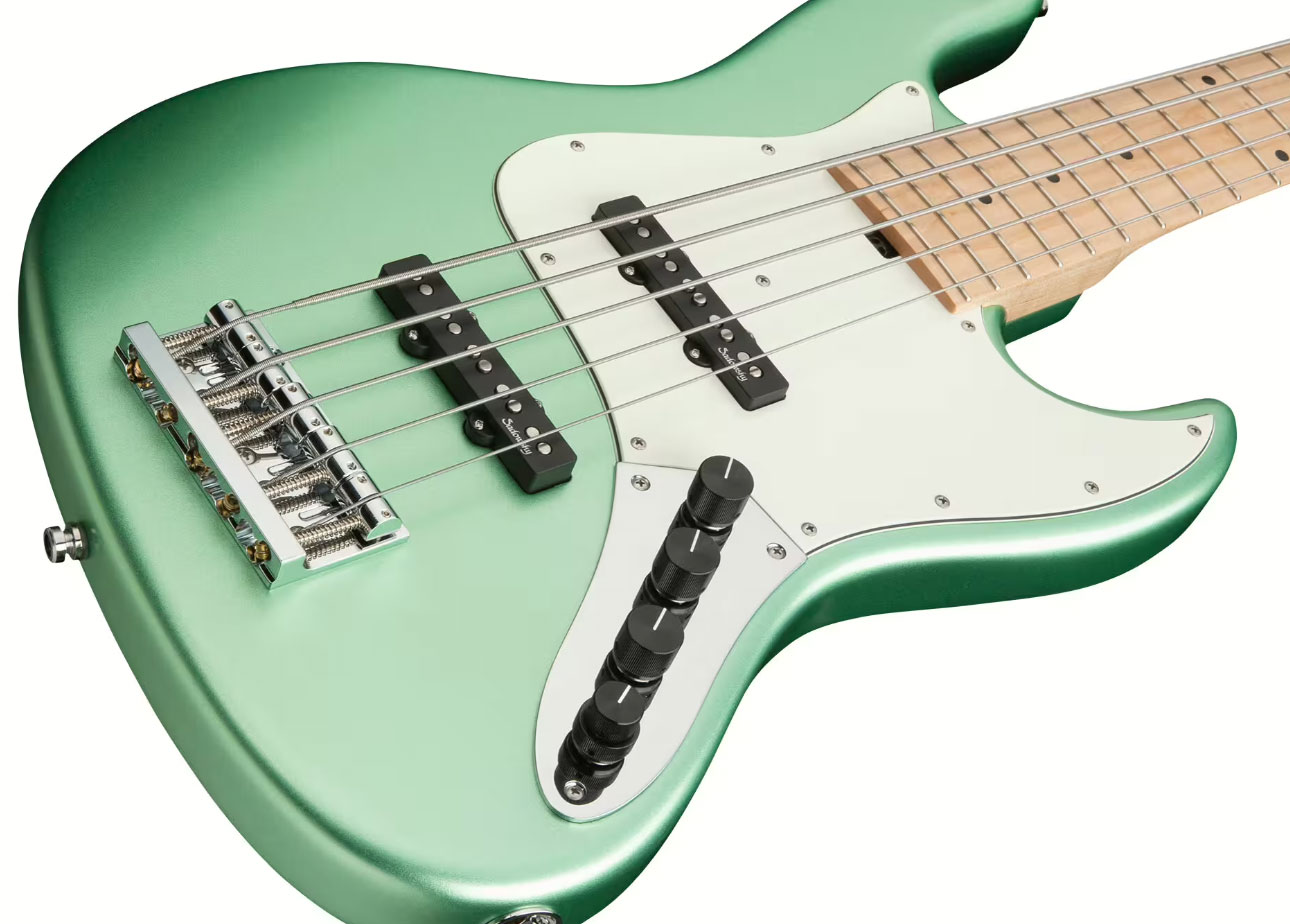 Sadowsky Vintage Jj Bass 21 Fret Ash 5c Metroline All Active Mn - Sage Green Metallic Satin - Basse Électrique Solid Body - Variation 2