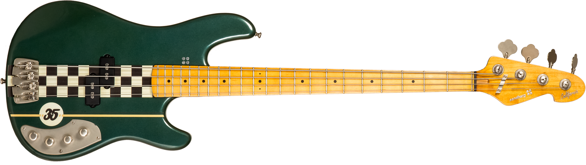 Sandberg California Ii Vs4 35th Anniversary Active Mn - Soft Aged British Racing Green - Basse Électrique Solid Body - Main picture