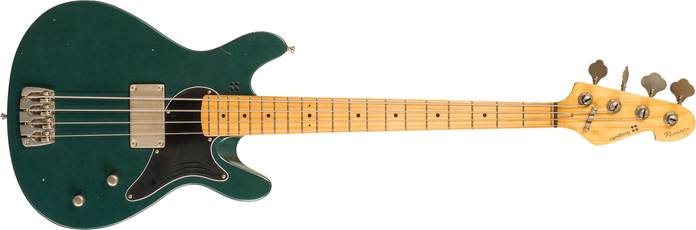 Sandberg Florence Bass 4c Shsc Mn - Soft Aged British Green - Basse Électrique Solid Body - Main picture