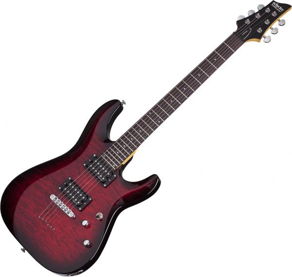 Schecter C-6 Plus - see-thru cherry burst Str shape electric guitar