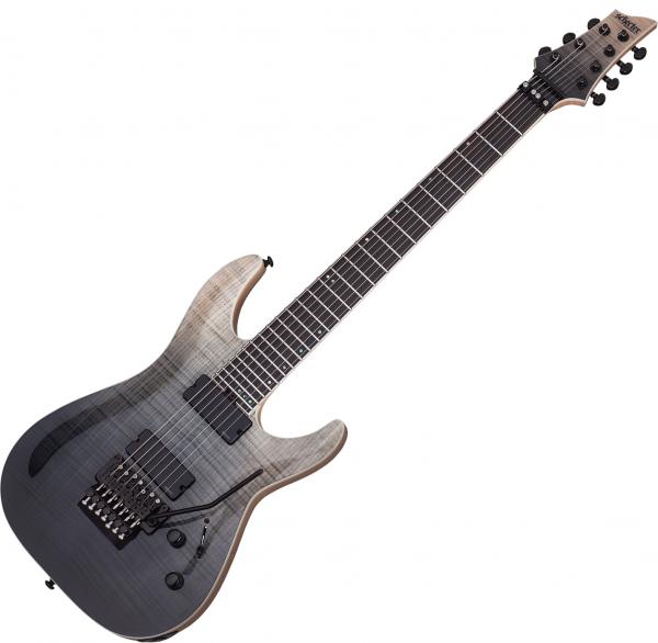 Schecter C-7 FR SLS Elite - black fade burst 7 string electric guitar