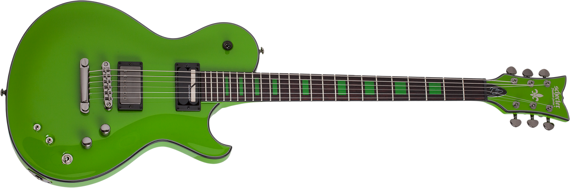 Schecter Kenny Hickey Solo-6 Ex S Signature 2h Seymour Duncan Sustainiac Ht Rw - Steele Green - Guitare Électrique Baryton - Main picture