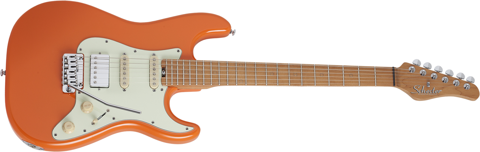 Schecter Nick Johnston Traditional Hss Signature Trem Eb - Atomic Orange - Guitare Électrique Forme Str - Main picture