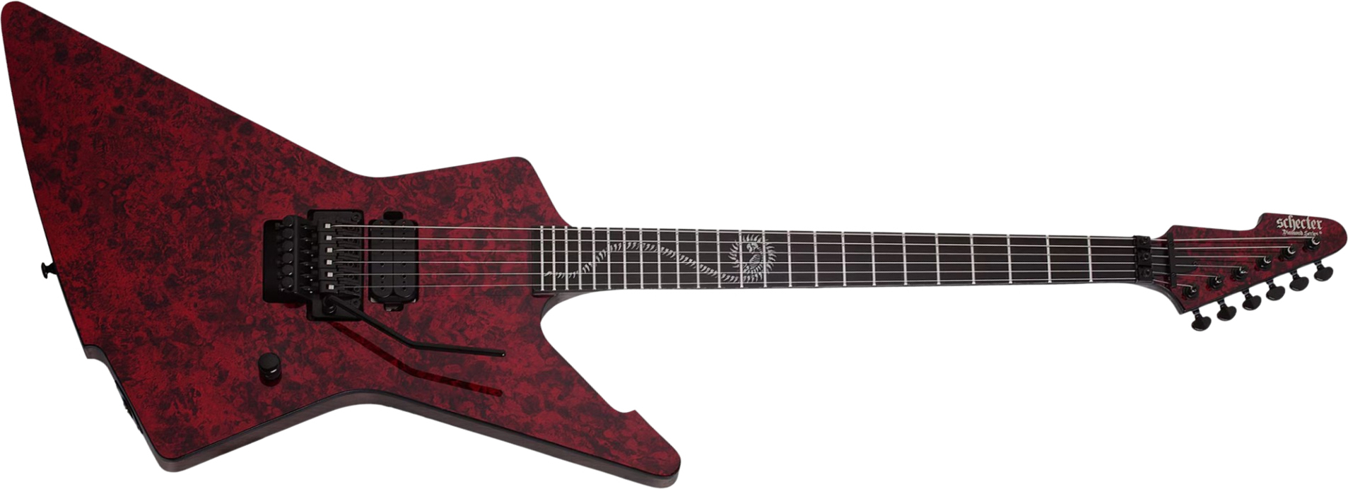 Schecter Patrick Kennison E1 Fr Apocrypha Signature 1h Eb - Red Reign - Guitare Électrique Signature - Main picture