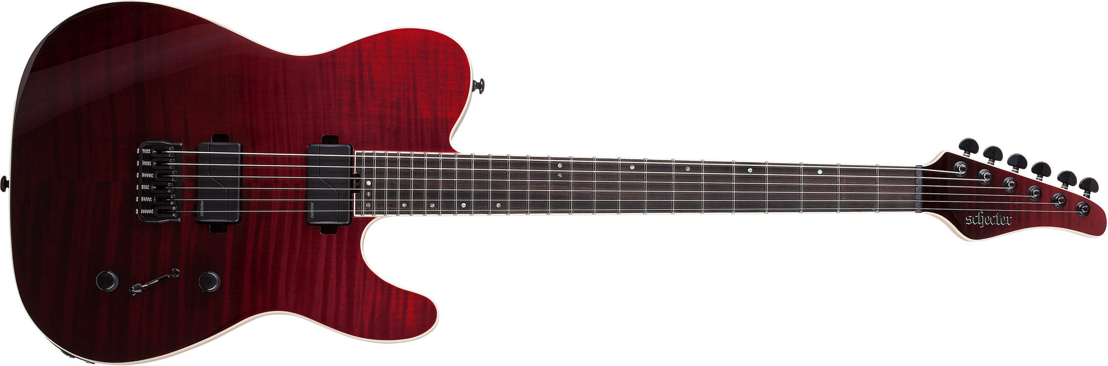 Schecter Pt Sls Elite 2h Fishman Fluence Modern Ht Eb - Blood Burst - Guitare Électrique Forme Tel - Main picture