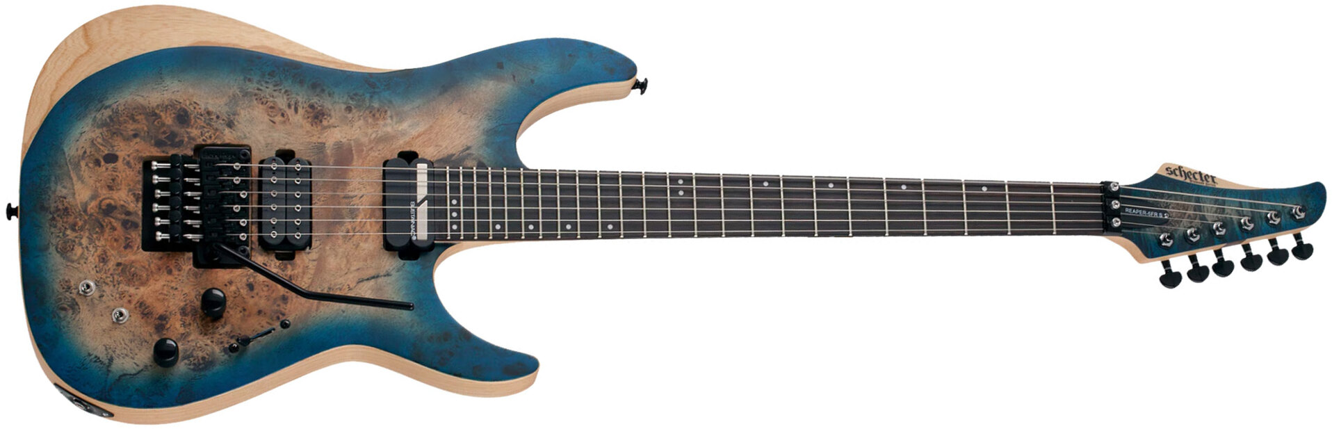 Schecter Reaper-6 Fr S 2h Sustainiac Eb - Satin Sky Burst - Guitare Électrique Forme Str - Main picture