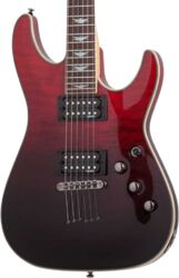 Guitare électrique forme str Schecter Omen Extreme-6 - Blood burst