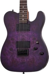 Guitare électrique forme tel Schecter PT Standard - Purple burst burl