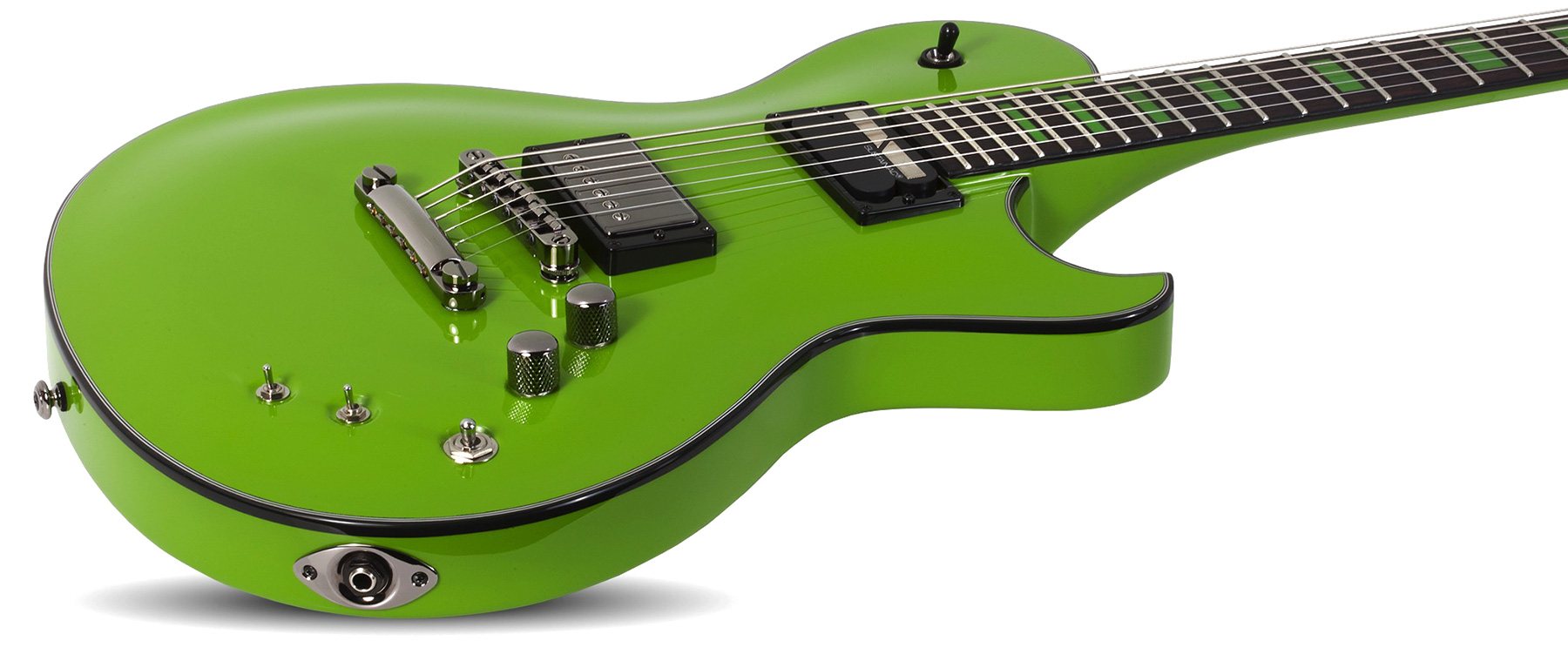 Schecter Kenny Hickey Solo-6 Ex S Signature 2h Seymour Duncan Sustainiac Ht Rw - Steele Green - Guitare Électrique Baryton - Variation 1