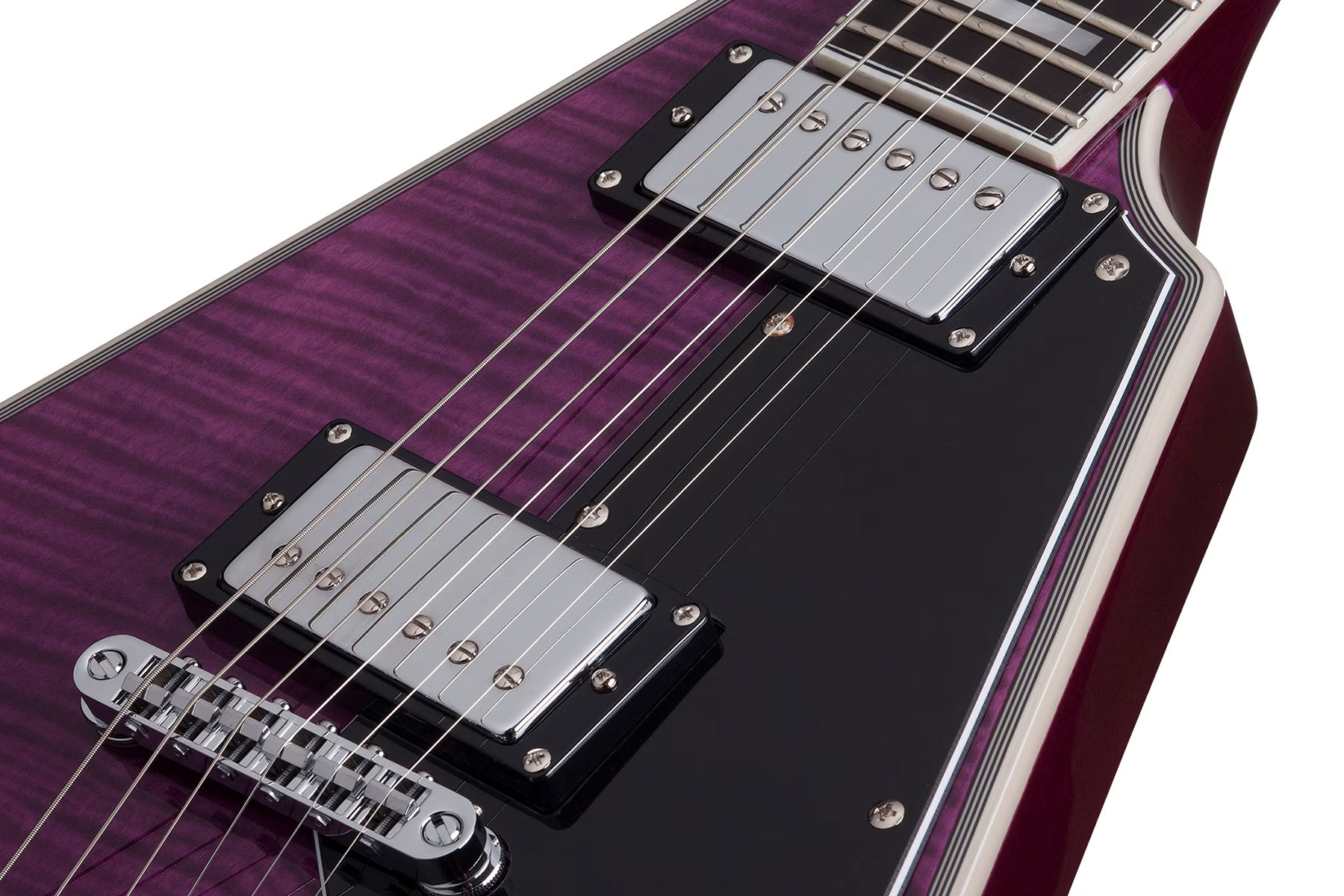 Schecter V1 Custom 2h Ht Eb - Trans Purple - Guitare Électrique MÉtal - Variation 2