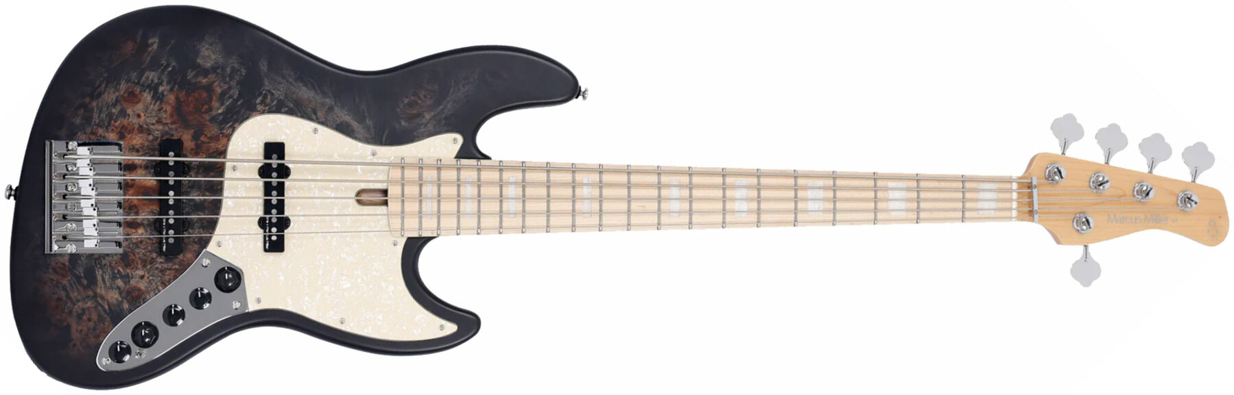 Sire Marcus Miller V7 Ash Reissue 5st 5c Active Mn - Transparent Black Satin - Basse Électrique Solid Body - Main picture