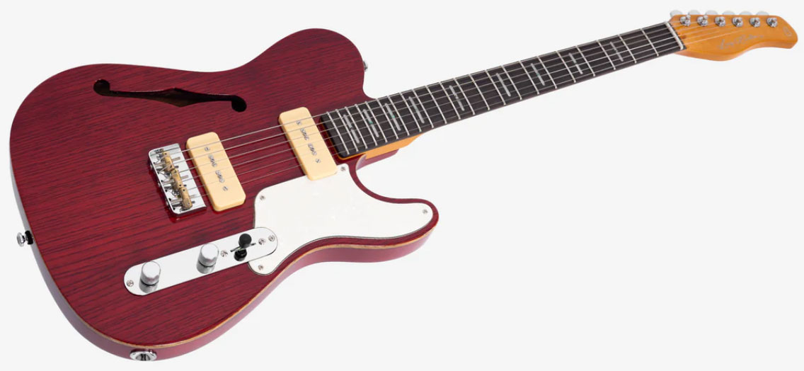 Sire Larry Carlton T7tm Signature 2s P90 Ht Rw - See Through Red - Guitare Électrique Forme Tel - Variation 2