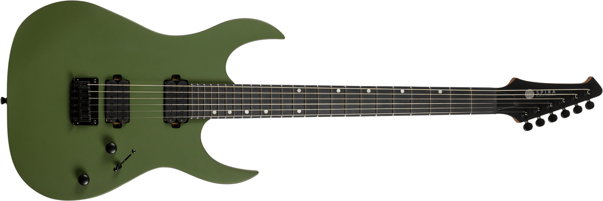 Spira Guitars S400 Mgr 2h Ht Eb - Satin Dark Green - Guitare Électrique MÉtal - Main picture