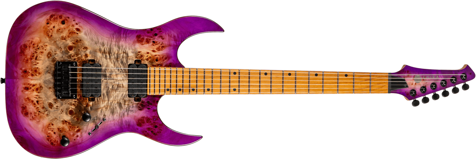 Spira Guitars S450 Tpp 2h Ht Mn - Transparent Violet - Guitare Électrique MÉtal - Main picture