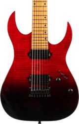 Guitare électrique baryton Spira guitars S-457 TRD 7-string - Trans red/black