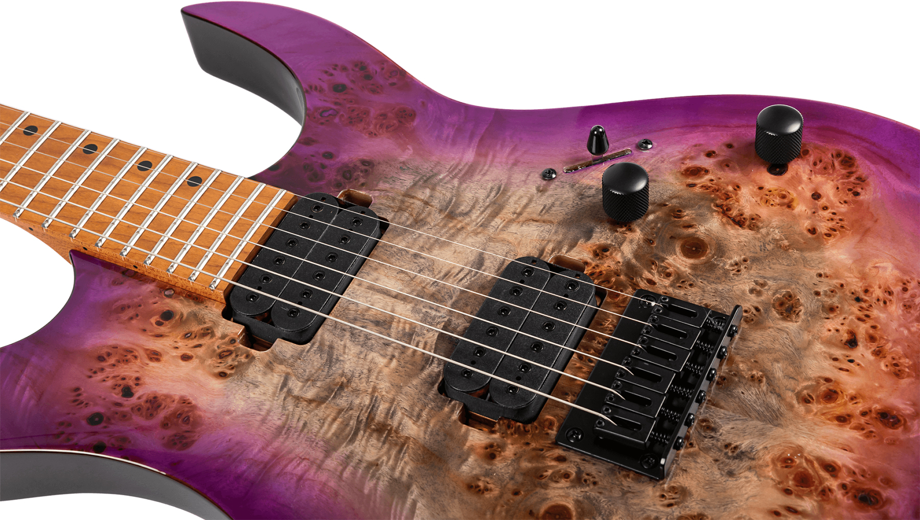 Spira Guitars S450 Tpp 2h Ht Mn - Transparent Violet - Guitare Électrique MÉtal - Variation 3