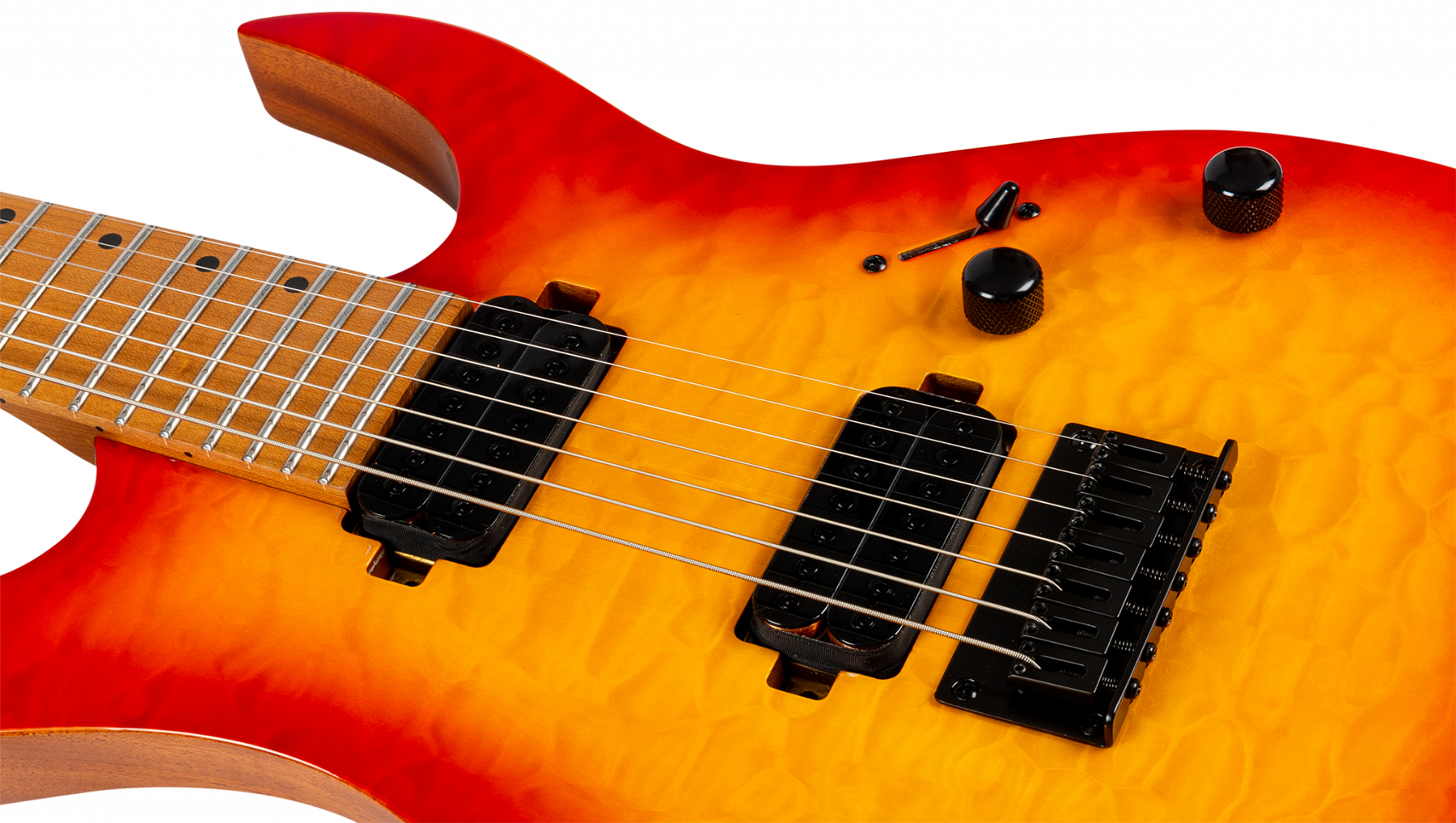 Spira Guitars S507 Qfb 7c Baritone 2h Ht Mn - Fireburst - Guitare Électrique Baryton - Variation 3