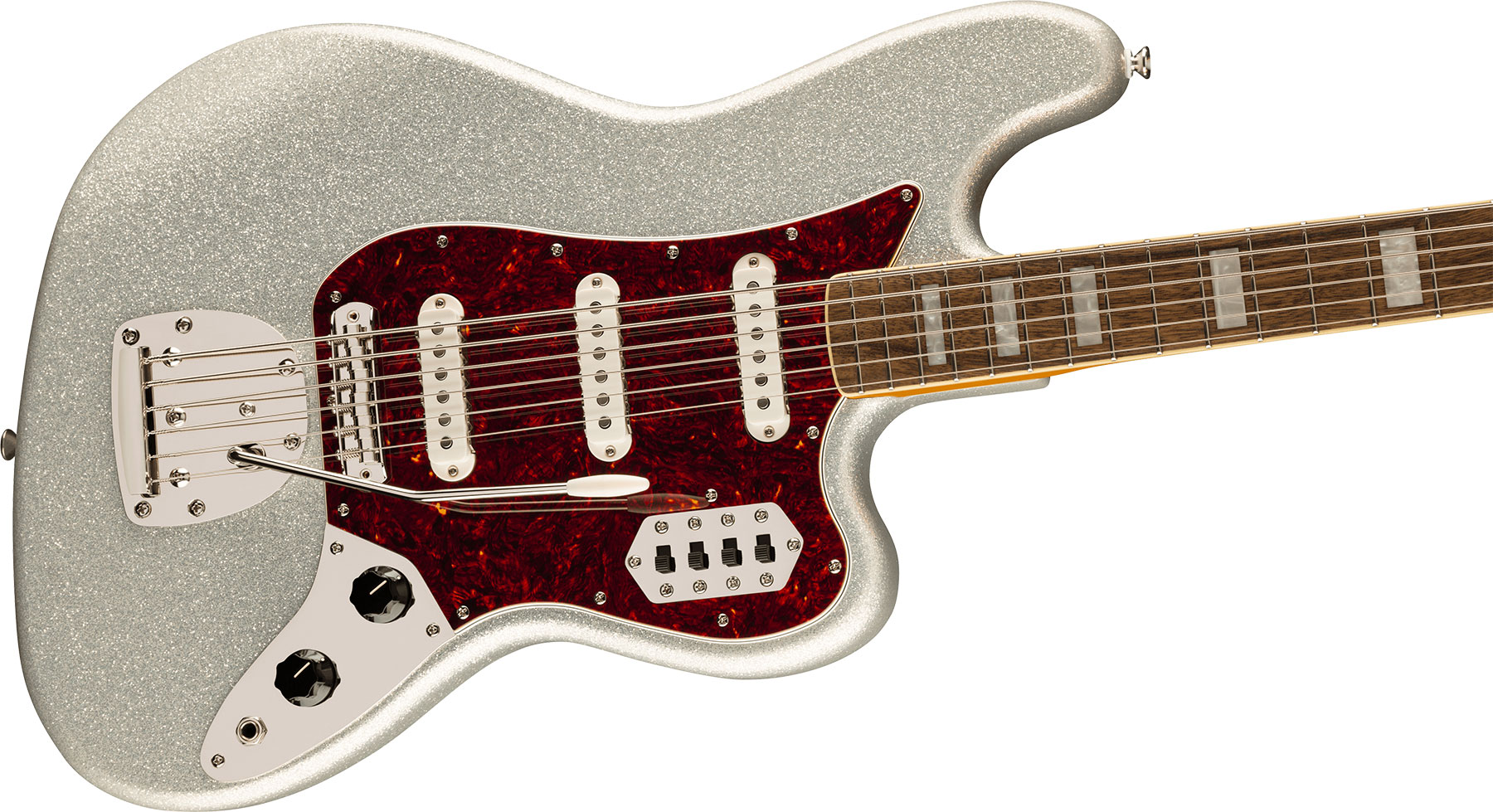 Squier Bass Vi Classic Vibe Fsr Ltd 3s Trem Lau - Silver Sparkle Matching Headstock - Basse Électrique Solid Body - Variation 2