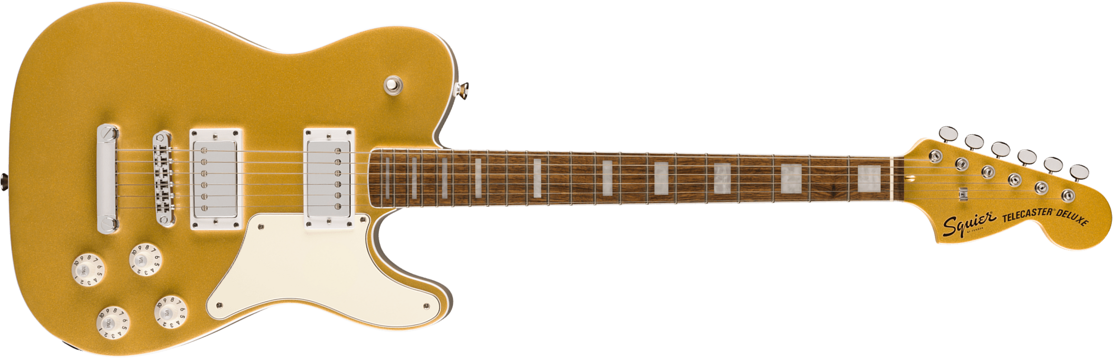 Squier Tele Troublemaker Deluxe Paranormal Ltd 2h Ht Lau - Aztec Gold Matching Headstock - Guitare Électrique RÉtro Rock - Main picture