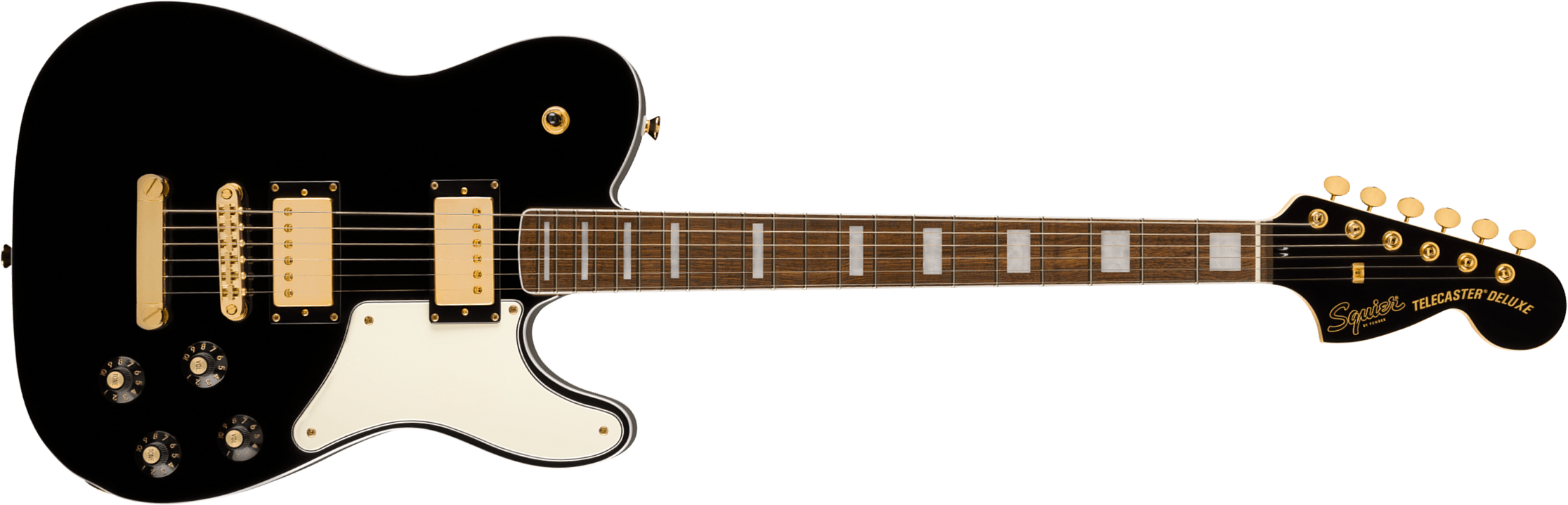 Squier Tele Troublemaker Deluxe Paranormal Ltd 2h Ht Lau - Black Matching Headstock - Guitare Électrique RÉtro Rock - Main picture