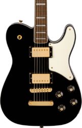 Guitare électrique rétro rock Squier Paranormal Troublemaker Telecaster Deluxe Ltd - Black Matching Headstock