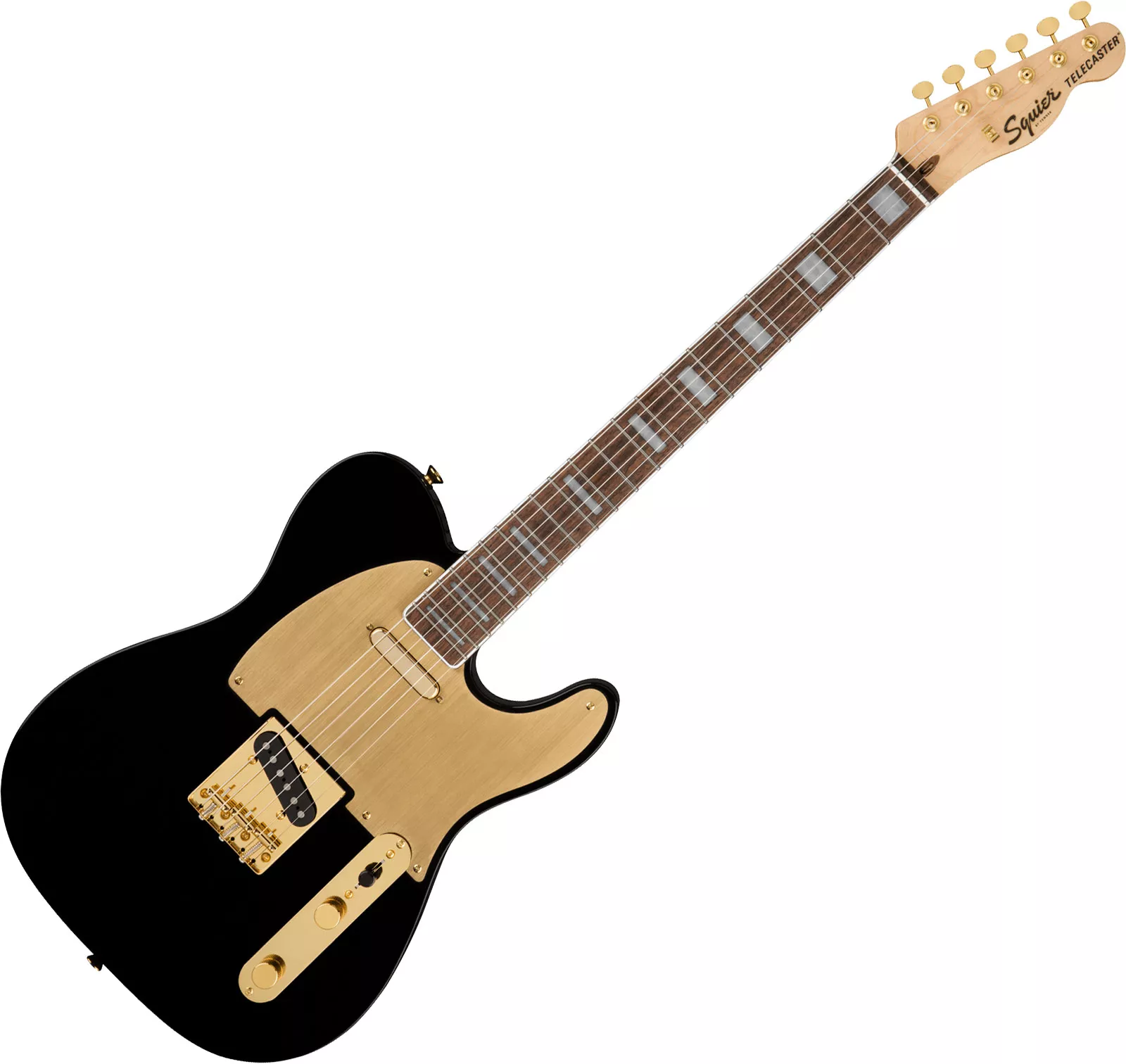 Squier by Fender 40th Anniversary Telecaster, Gold Edition Black ...