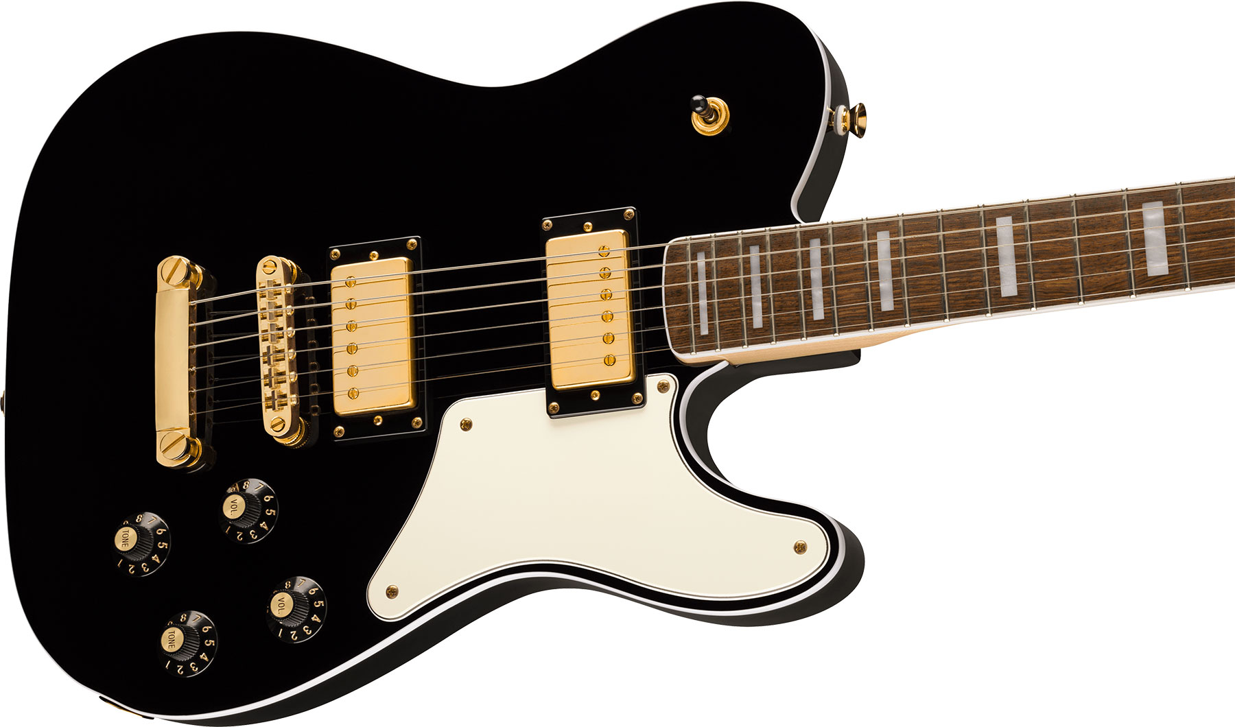 Squier Tele Troublemaker Deluxe Paranormal Ltd 2h Ht Lau - Black Matching Headstock - Guitare Électrique RÉtro Rock - Variation 2