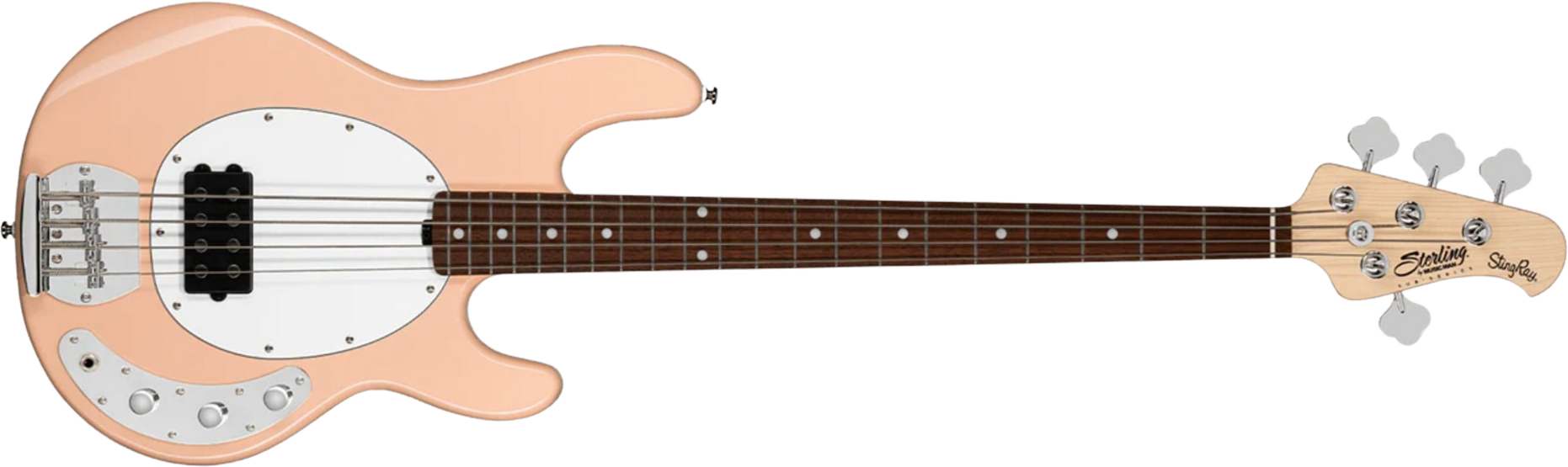 Sterling By Musicman Stingray Ray4 Sub Active 1h Jat - Pueblo Pink - Basse Électrique Solid Body - Main picture