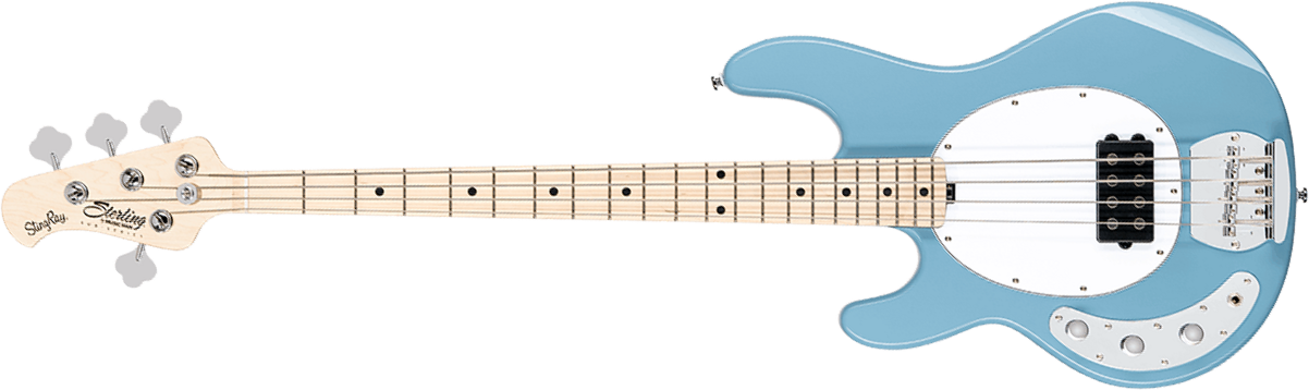 Sterling By Musicman Stingray Ray4h Lh 4c Gaucher Active Mn - Chopper Blue - Basse Électrique Solid Body - Main picture