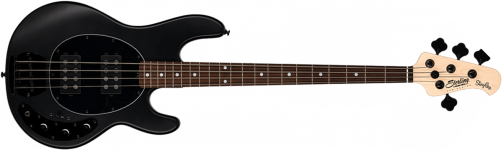 Sterling By Musicman Stingray Ray4hh 4c Active Jat - Stealth Black - Basse Électrique Solid Body - Main picture