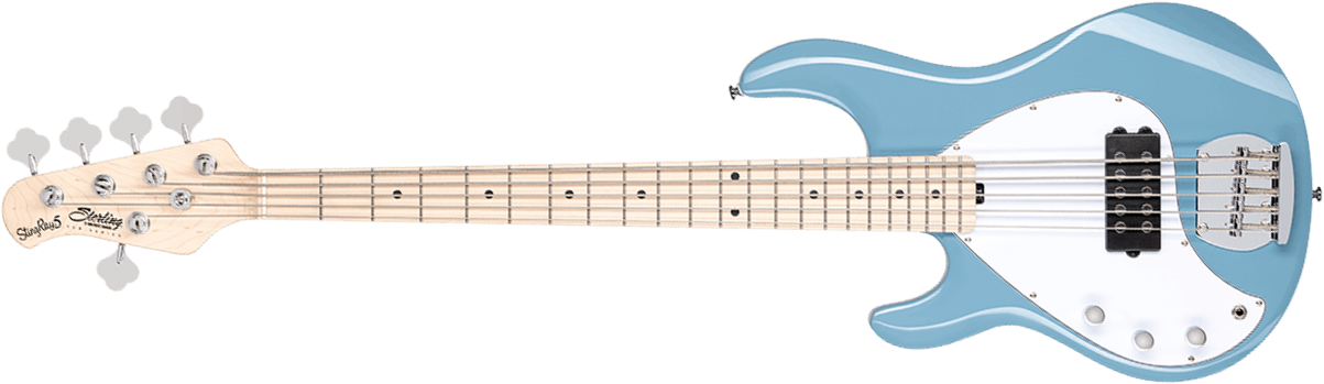 Sterling By Musicman Stingray Ray5h Lh 5c Gaucher Active Mn - Chopper Blue - Basse Électrique Solid Body - Main picture