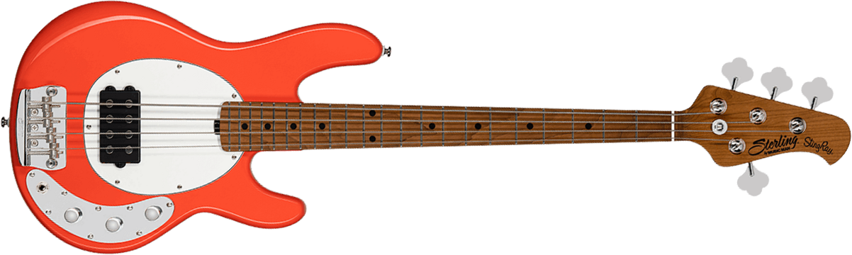 Sterling By Musicman Stingray Short Scale Rayss4 Shsc 1h Mn - Fiesta Red - Basse Électrique Enfants - Main picture