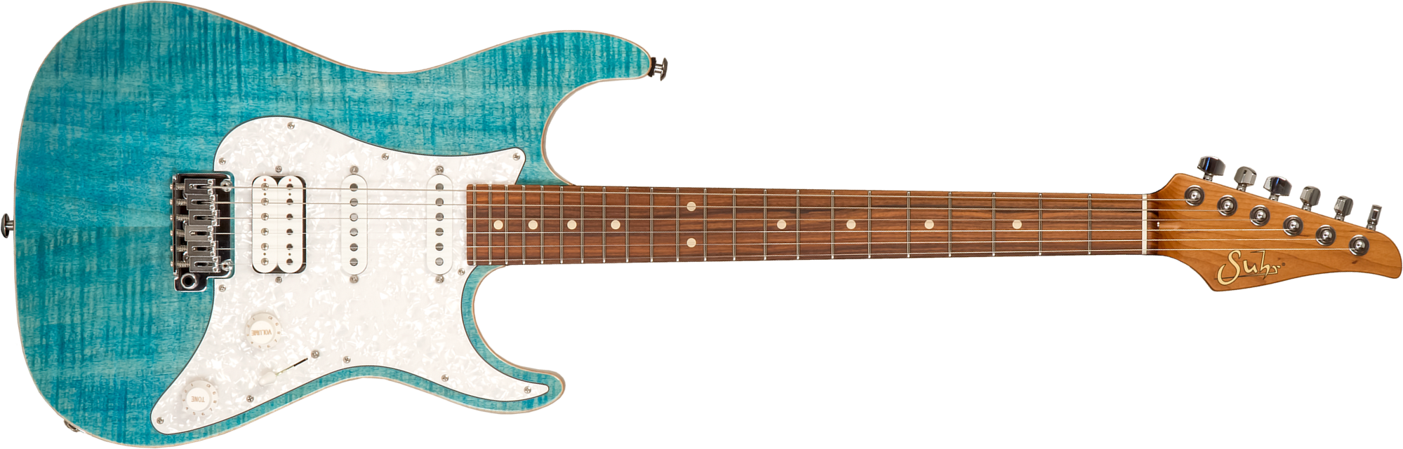 Suhr Standard Plus 01-stp-0042 Usa Hss Trem Pf #75671 - Bahama Blue - Guitare Électrique Forme Str - Main picture