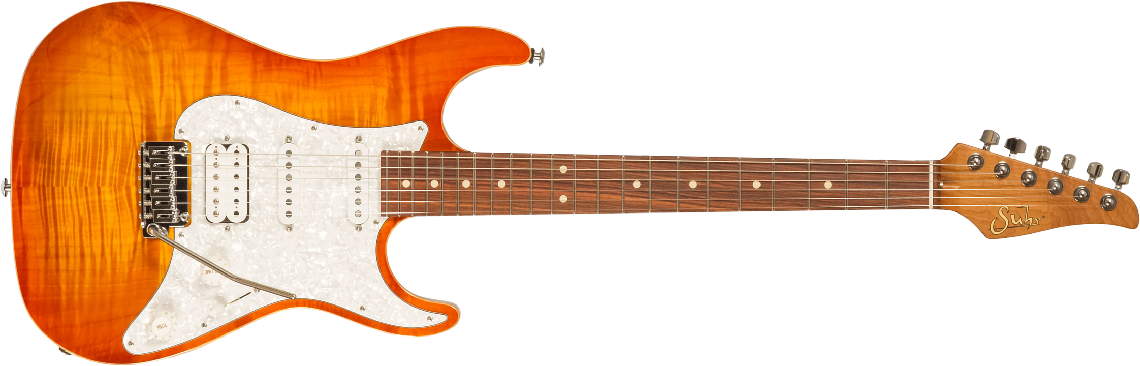 Suhr Standard Plus 01-stp-0052 Usa Hss Trem Pf #75580 - Trans Honey Amber Burst - Guitare Électrique Forme Str - Main picture