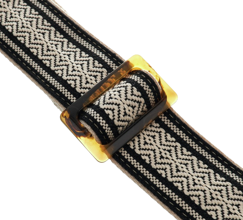 Taylor Academy Jacquard Leather Guitar Strap 2-inc White/black 4004-20 - Sangle Courroie - Variation 1