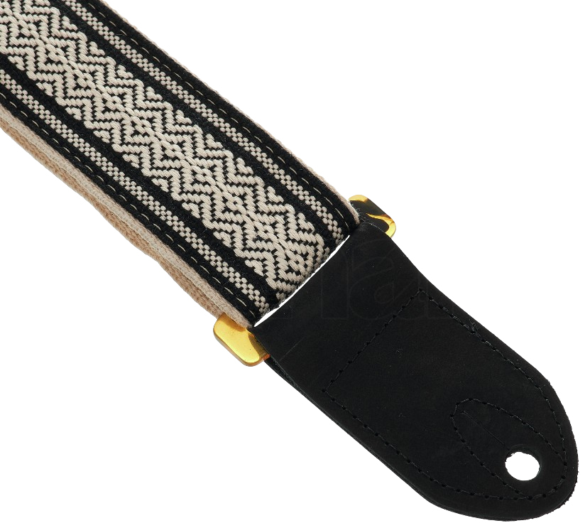 Taylor Academy Jacquard Leather Guitar Strap 2-inc White/black 4004-20 - Sangle Courroie - Variation 2