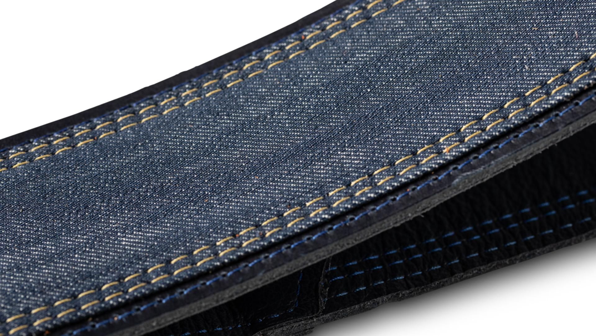 Taylor Blue Denim Guitar Strap 2.5-inc Navy Edge 4300-25 - Sangle Courroie - Variation 1