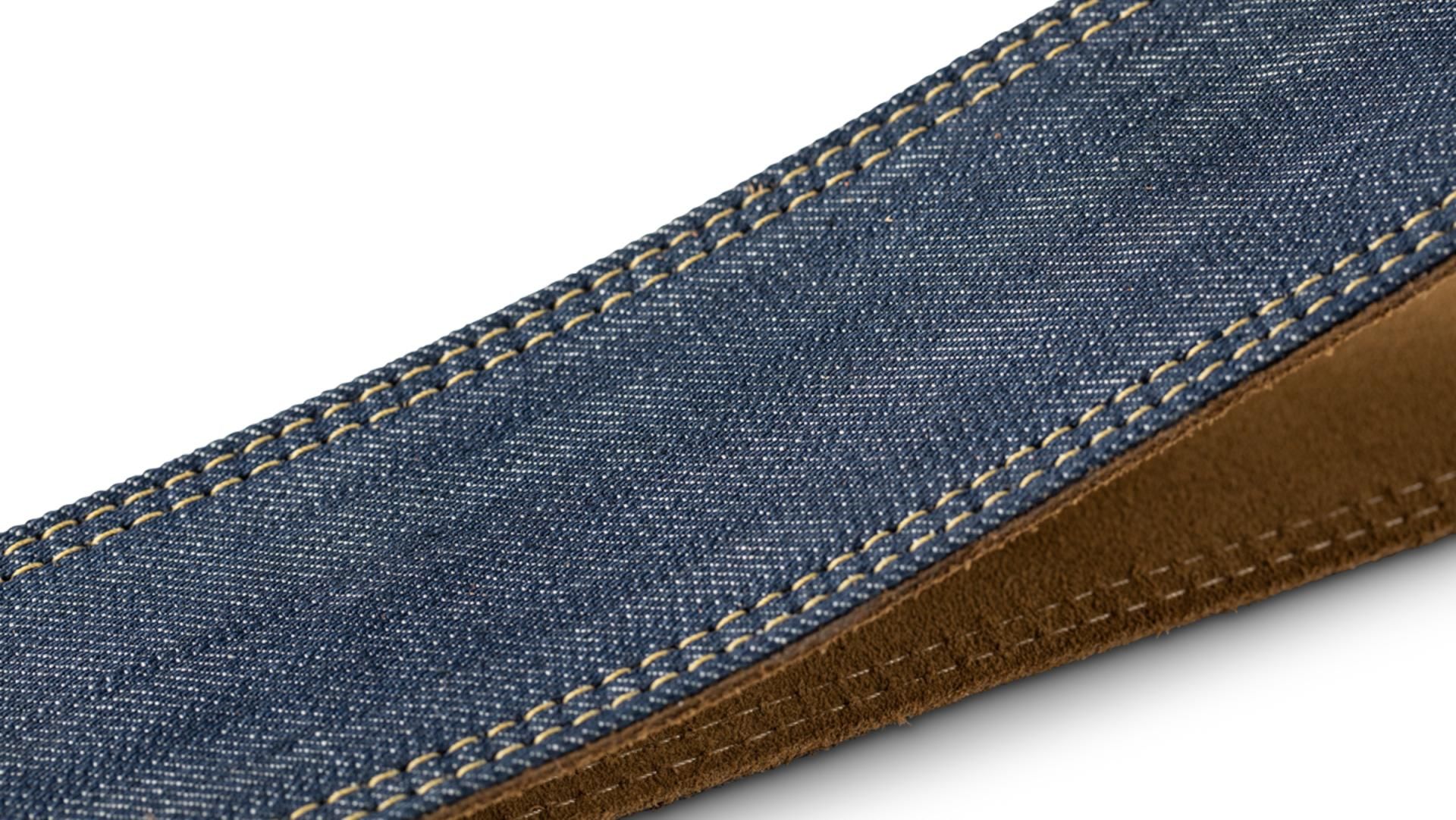 Taylor Blue Denim Guitar Strap 2-inc Gold Logo 4301-20 - Sangle Courroie - Variation 1