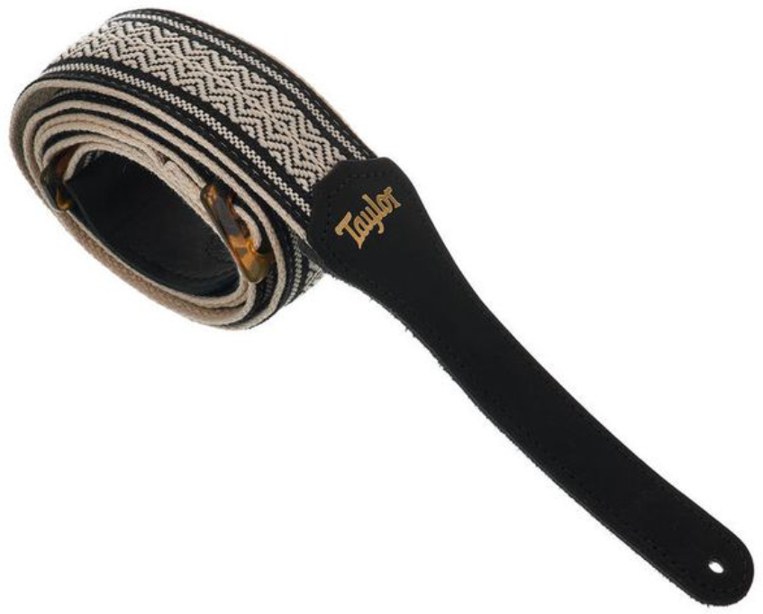 Taylor Academy Jacquard Leather Guitar Strap 2-inc White/black 4004-20 - Sangle Courroie - Main picture