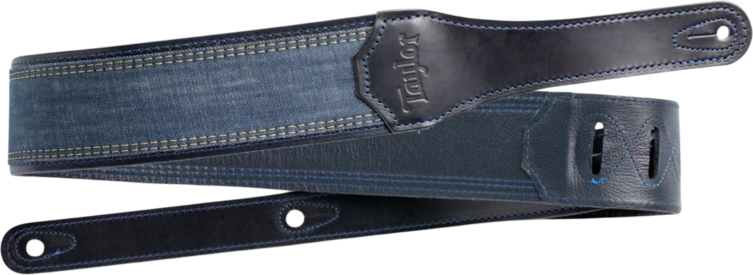 Taylor Blue Denim Guitar Strap 2.5-inc Navy Edge 4300-25 - Sangle Courroie - Main picture