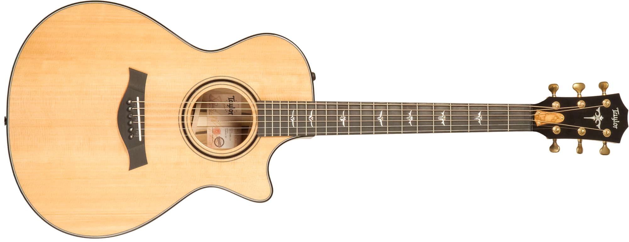 Taylor Custom Gc-e V-class Grand Concert Cw Sitka Torrefie / Blackheart Sassafras  Eb Es2 #1211083110 - Natural - Guitare Folk - Main picture