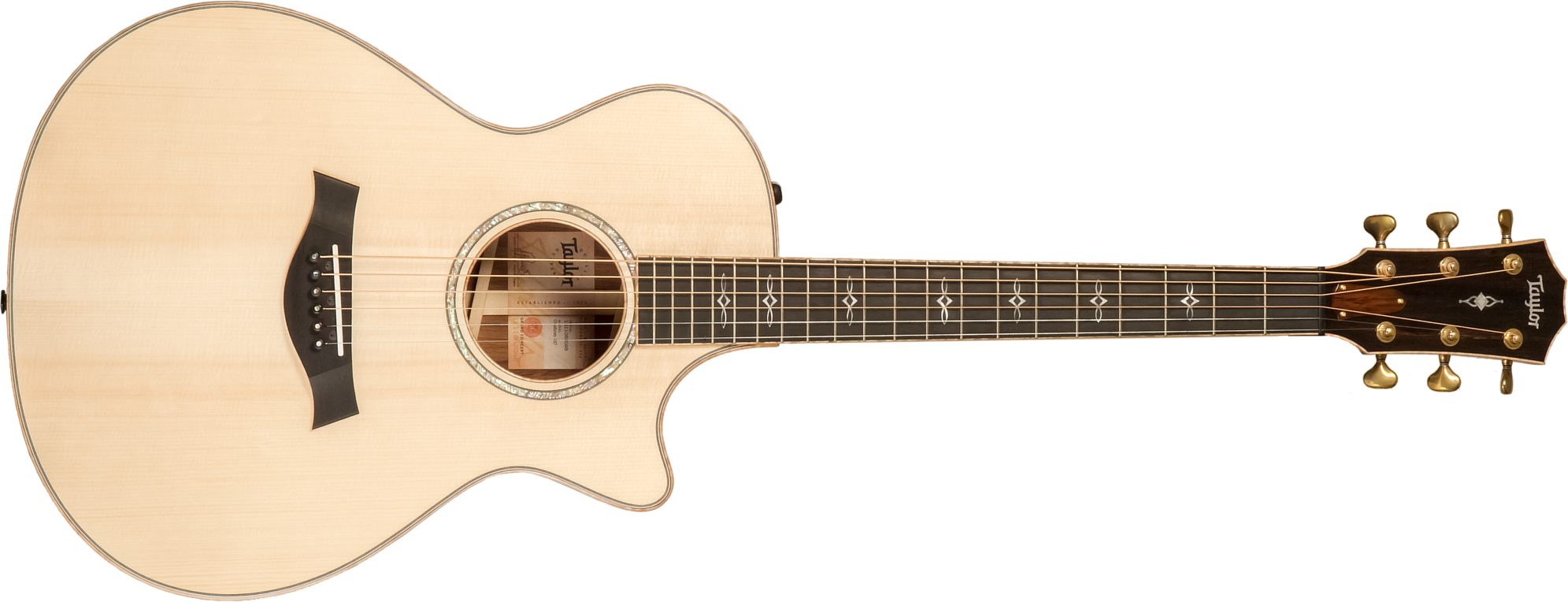 Taylor Custom Shop Gc-e Grand Concert Cw Epicea Palissandre Eb Es2 #1211063098 - Natural - Guitare Folk - Main picture