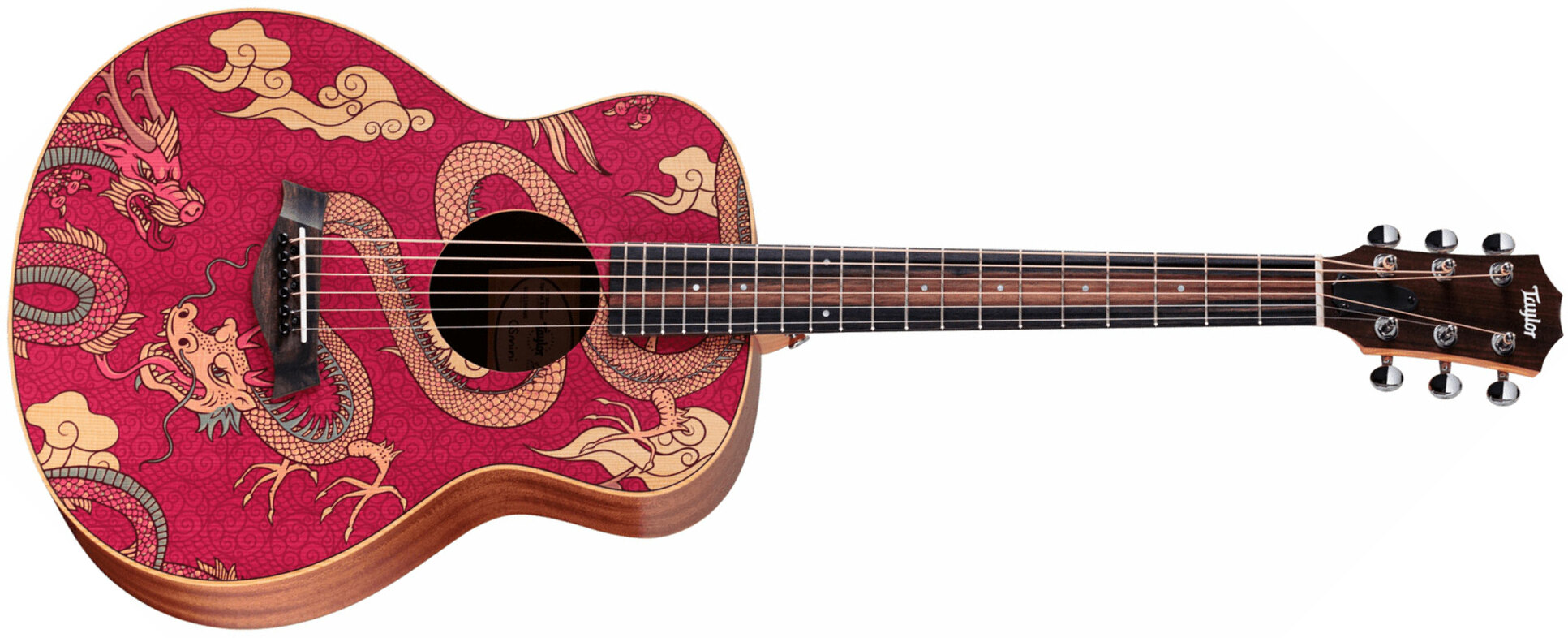 Taylor Gs Mini-e Special Edition Epicea Acajou Eb Esb - Year Of The Dragon - Guitare Folk - Main picture