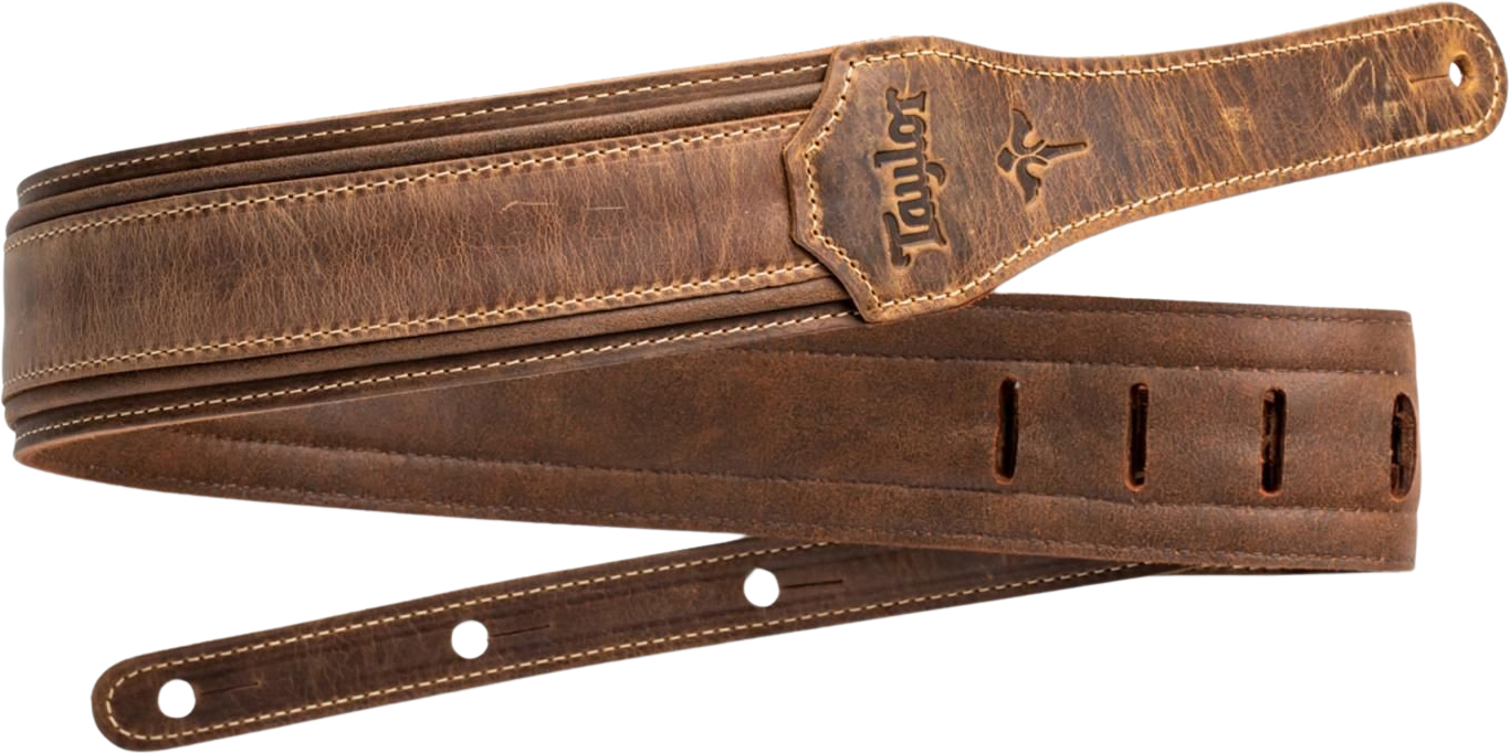 Taylor Wings Distressed Leather Guitar Strap 2.5-inc Dark Brown 4109-25 Cuir - Sangle Courroie - Main picture