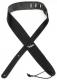 Leather Guitar Strap, Suede Back, 2.5 inch - Black