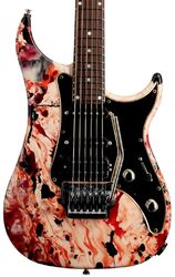 Guitare électrique forme str Vigier                         Excalibur Original HSS - Rock art cream/red/black