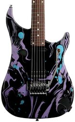 Guitare électrique signature Vigier                         Ron Thal BFoot Excalibur - Rock art black/purple/blue