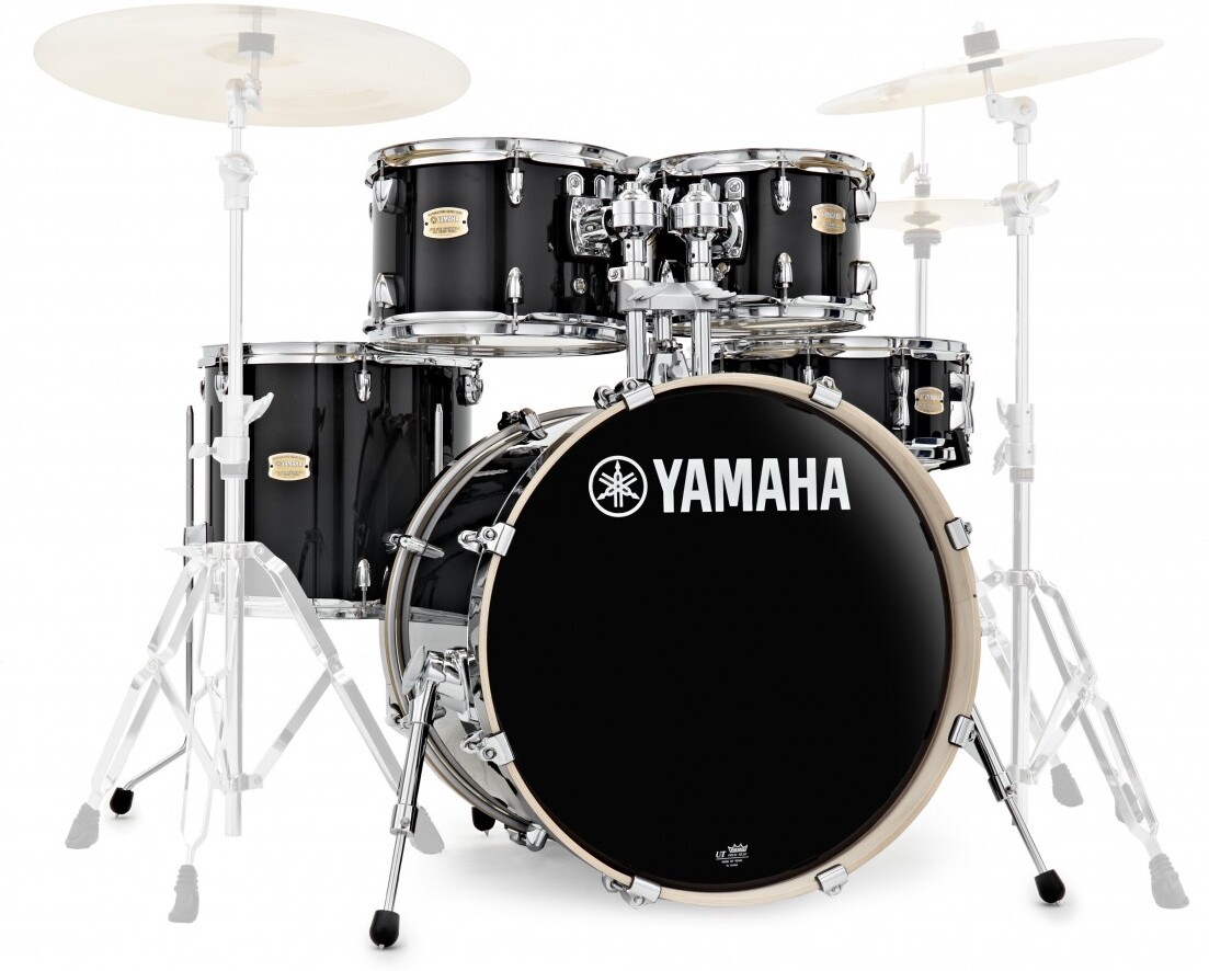 Yamaha Stage Custom Birch 22 Raven Black + Pack Hw680w - 5 FÛts - Raven Black - Batterie Acoustique Rock - Main picture