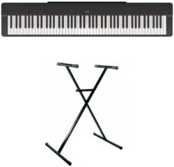 Piano numérique portable Yamaha P-225 Black + Stand - Noir